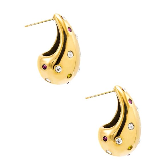 NEW~ Anthropologie Adina Eden Colorful Teardrop Stud Earrings - Picture 10 of 12